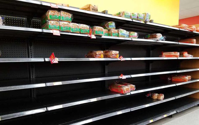 Empty bread at Walmart