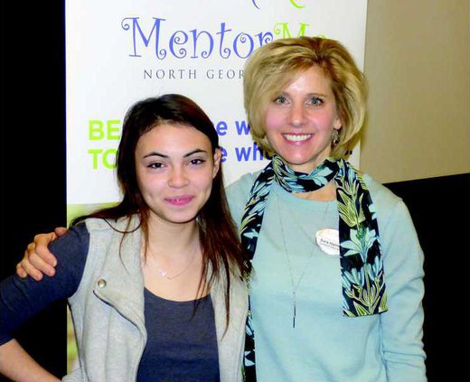 Mentor Sara Harrison right and Aura