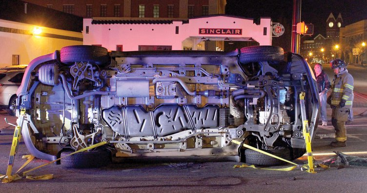 One vehicle overturned on Atlanta Rd. Monday night.