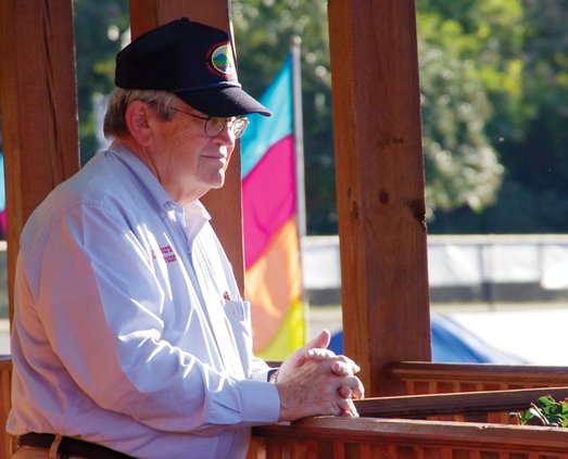 Gerald Blackburn on porch at fairgrounds.jpg