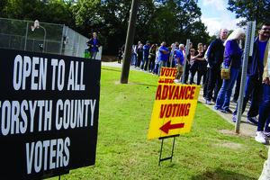 Advance voting line