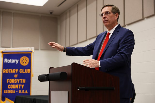 Georgia Secretary of State Brad Raffensperger speaks to Rotary Club ...