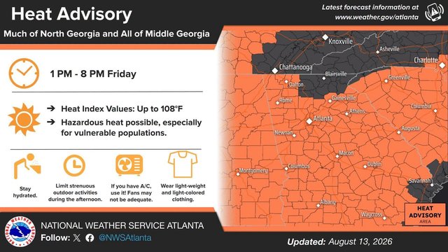 Heat Advisory issued in Forsyth County as heat index nears 109 this weekend
